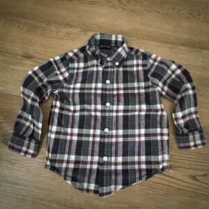 Janie and Jack Kids Plaid Button-Down Shirt - Blue, Green, White